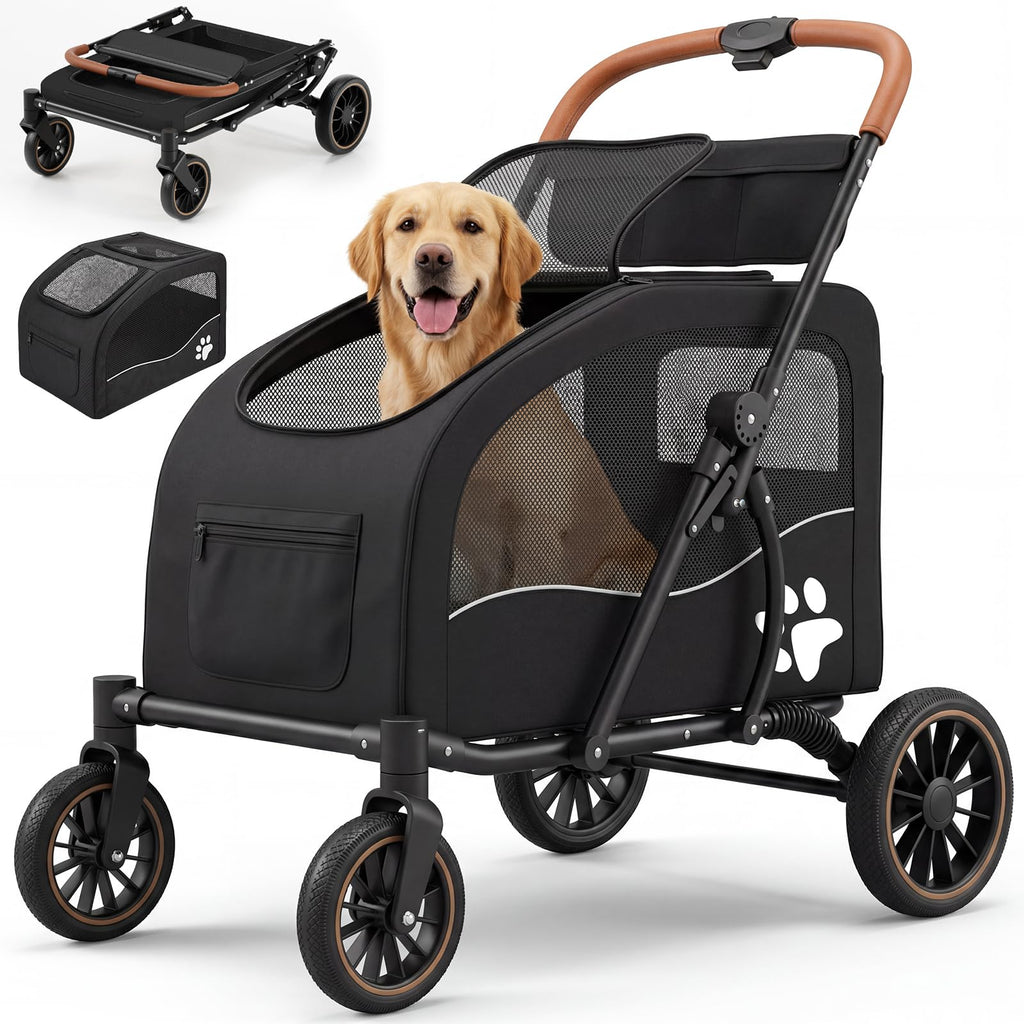 Foldable Dog Stroller for Large Dogs up to 110lbs I7897
