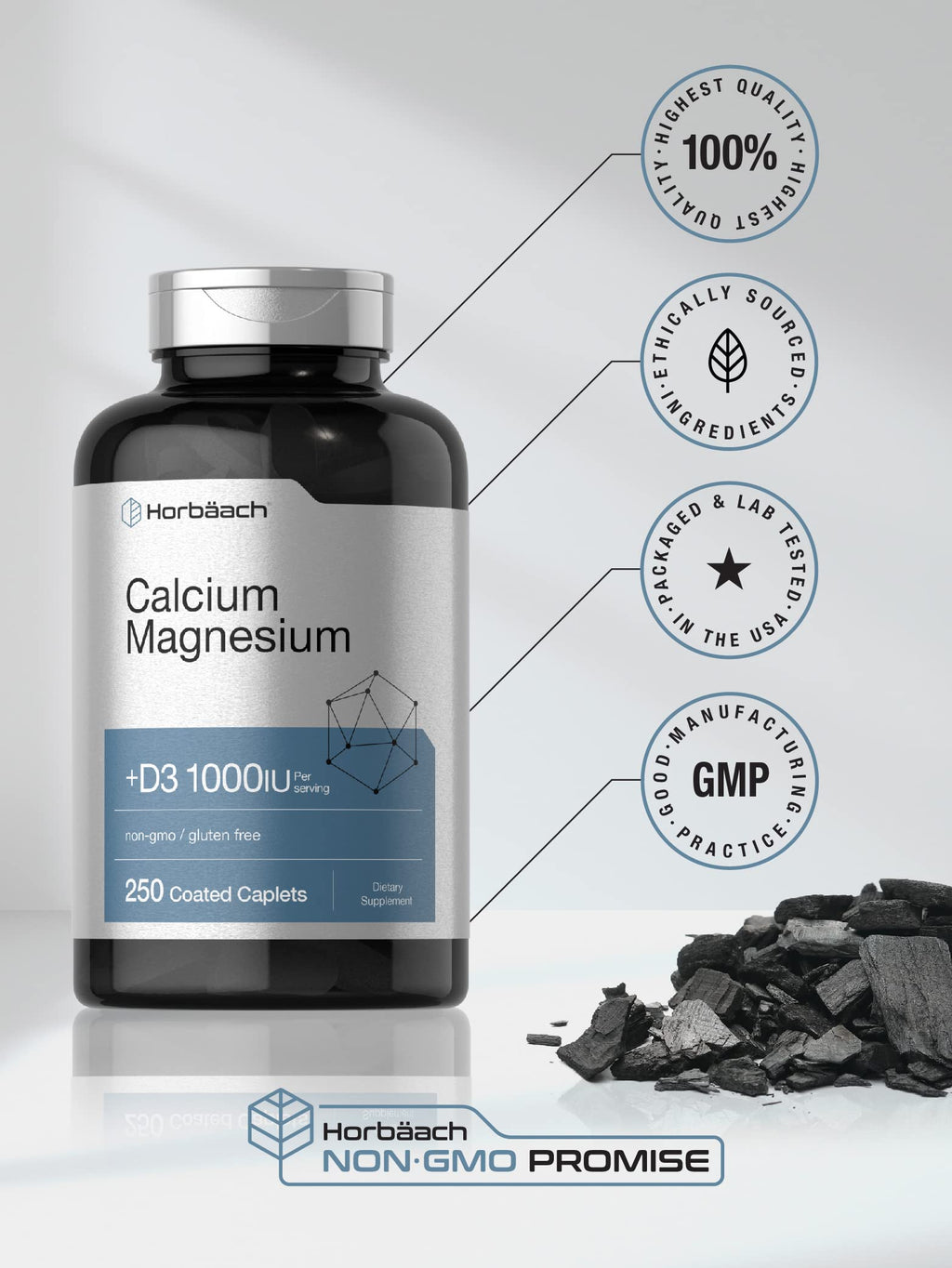 Calcium Magnesium with Vitamin D3 250 Caplets D8034
