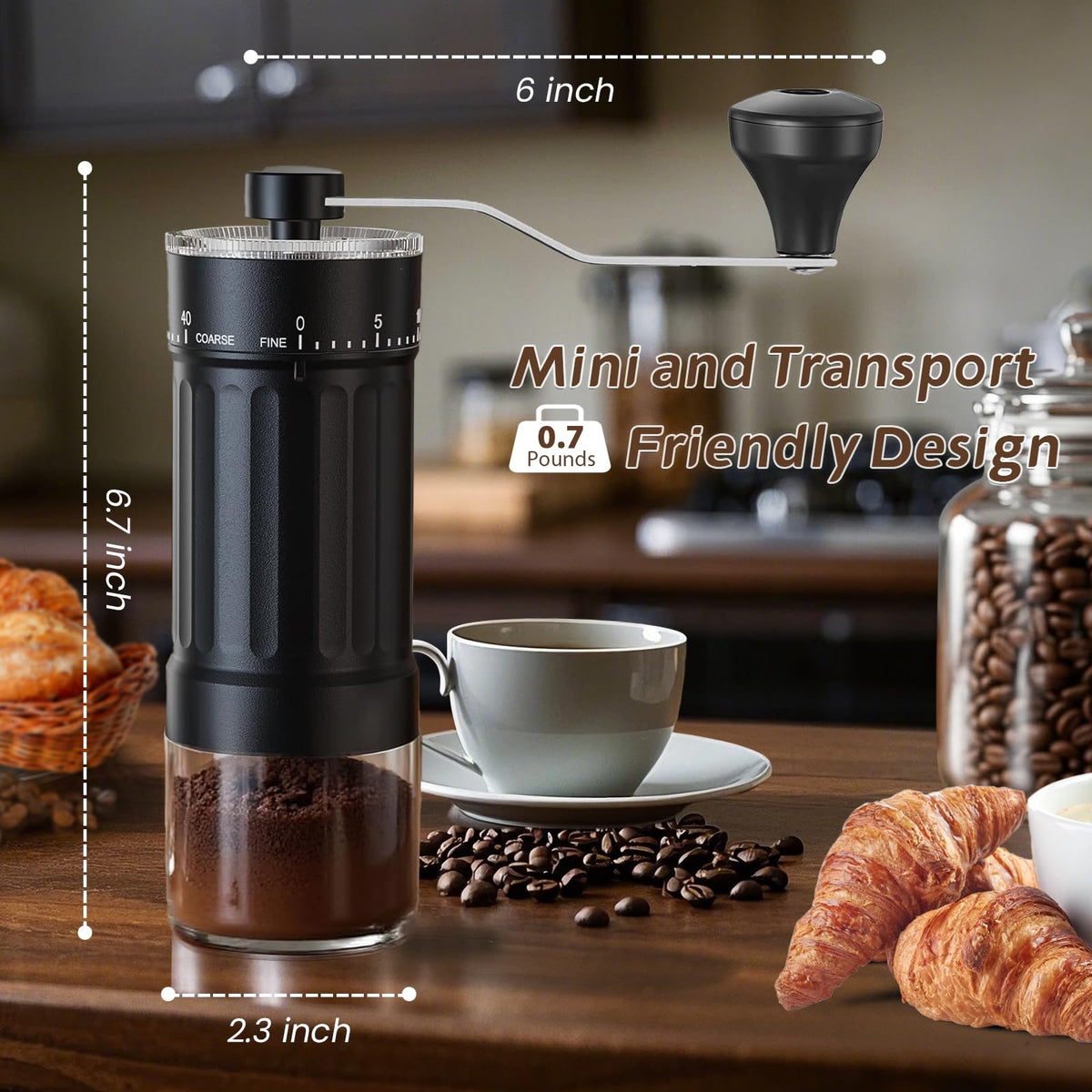 Manual Coffee Grinder with Ceramic Conical Burr N2264