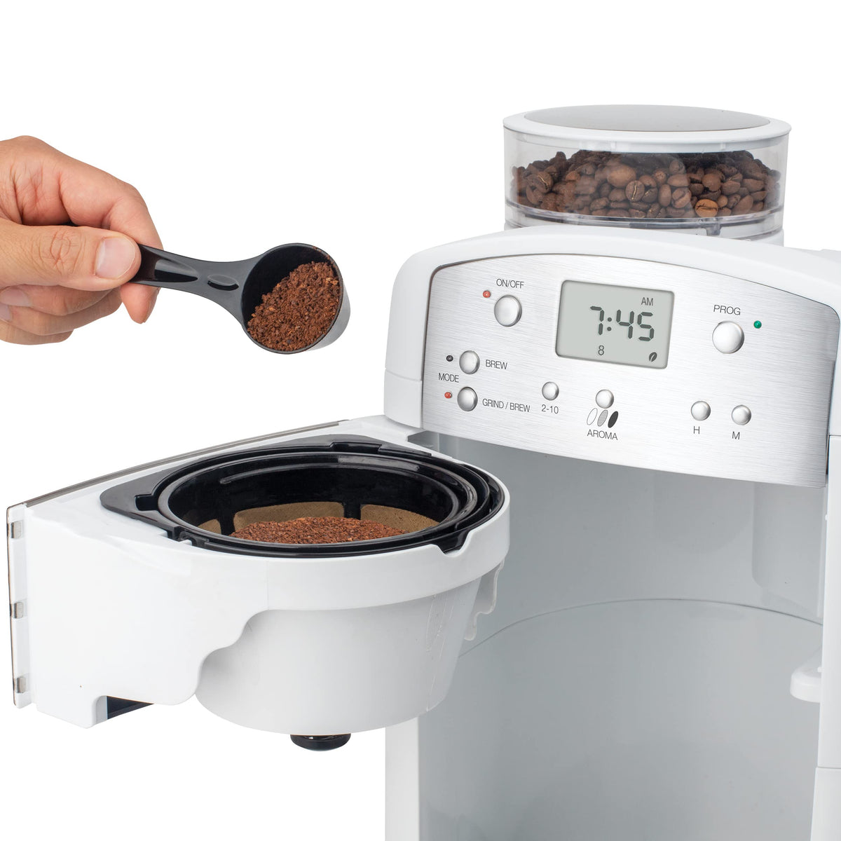 10-Cup Coffee Maker with Conical Burr Grinder Y9564