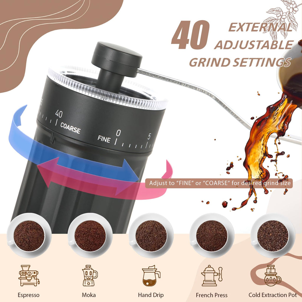 Manual Coffee Grinder with Ceramic Conical Burr N2264