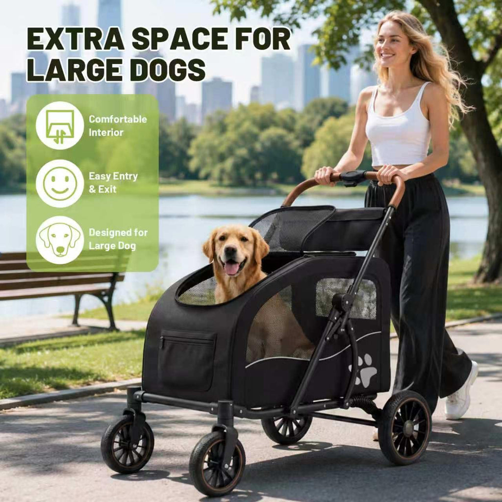 Foldable Dog Stroller for Large Dogs up to 110lbs I7897