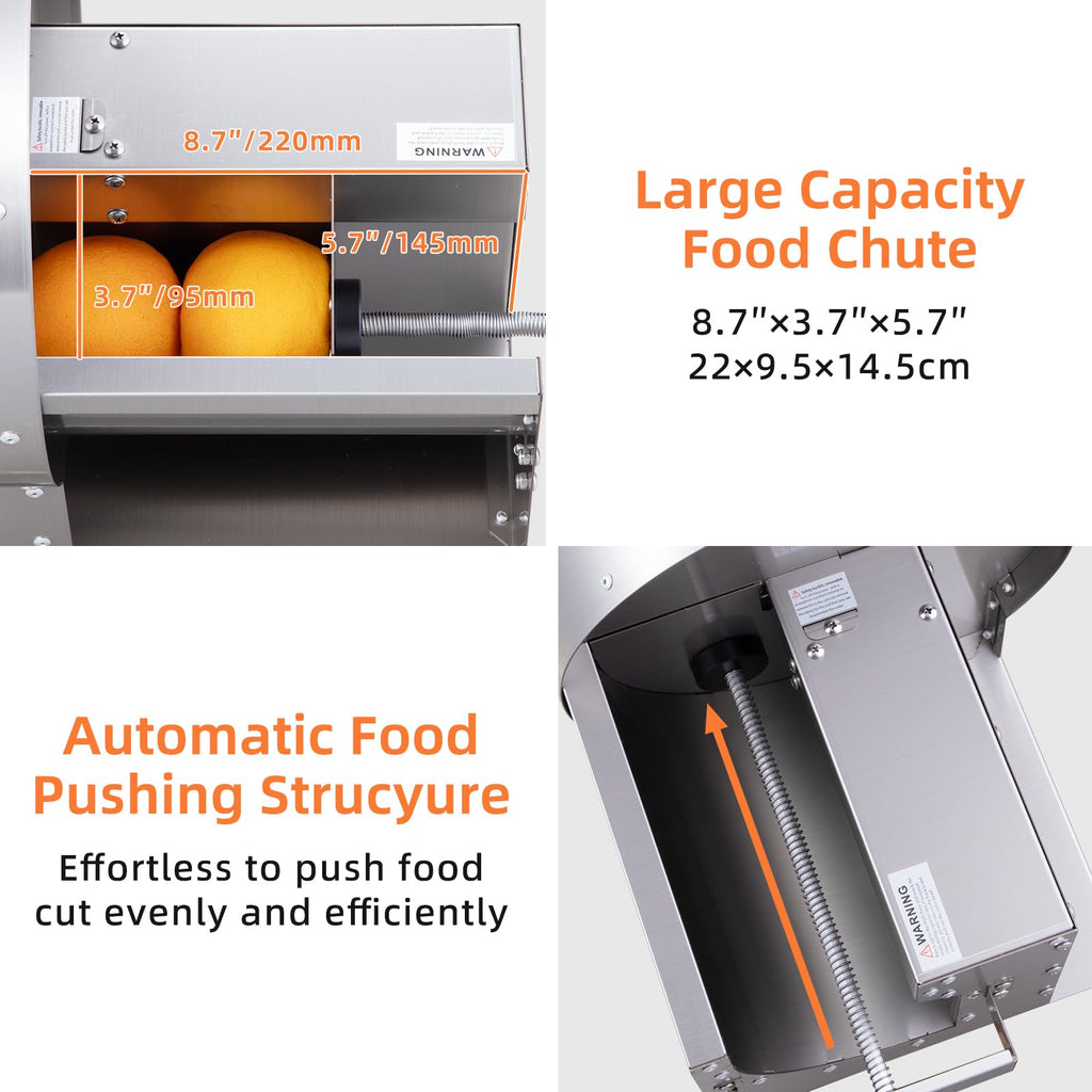 Electric Vegetable Slicer, Stainless Steel 2 IN 1 Manual & Electric Food Slicer A7361
