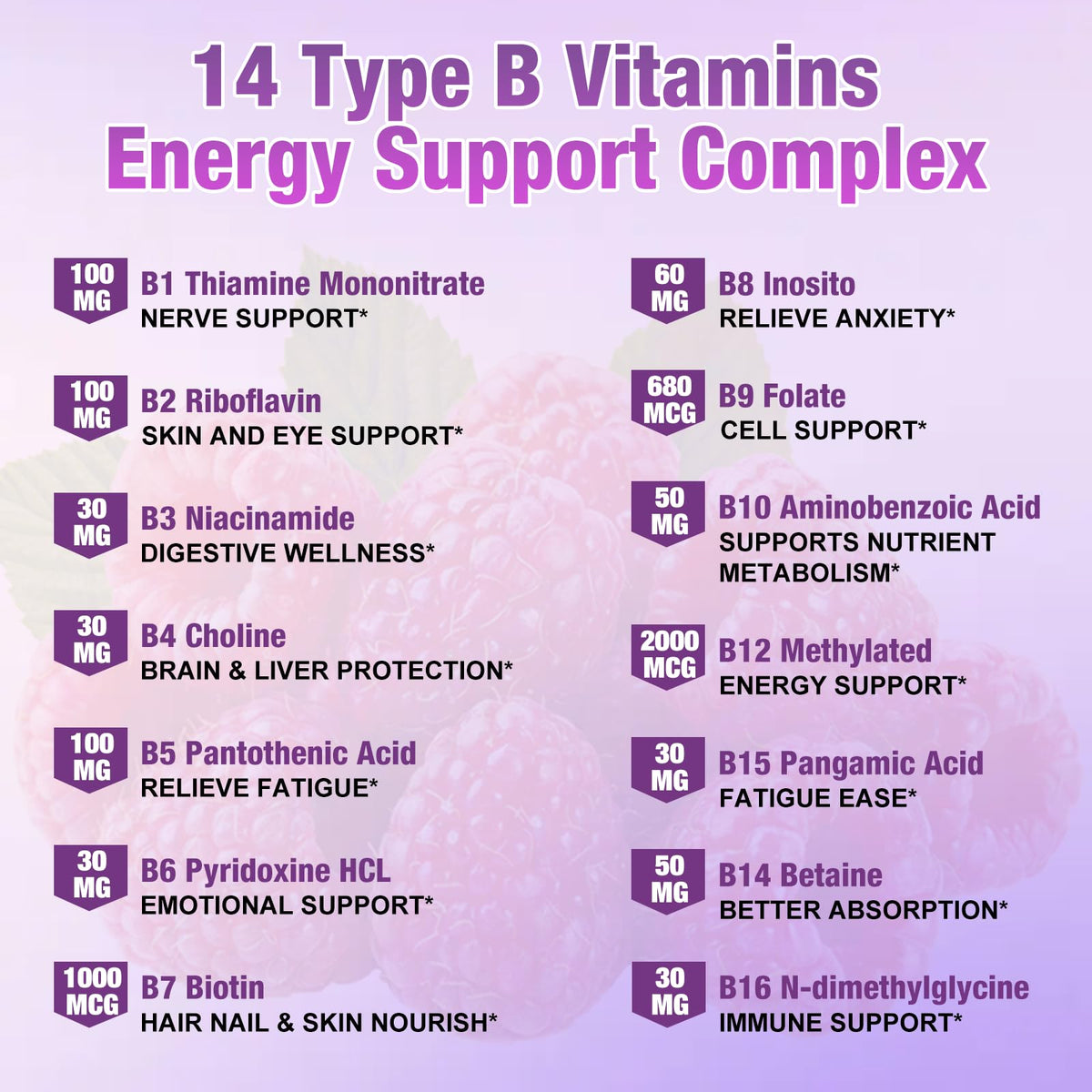2 Pack 22-in-1 Vitamin B Complex 2000MG Sublingual Liquid Drops M485333