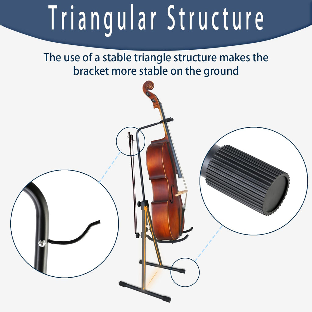 Double Bass Stand, Sturdy and Portable Upright Bass, Black A43268