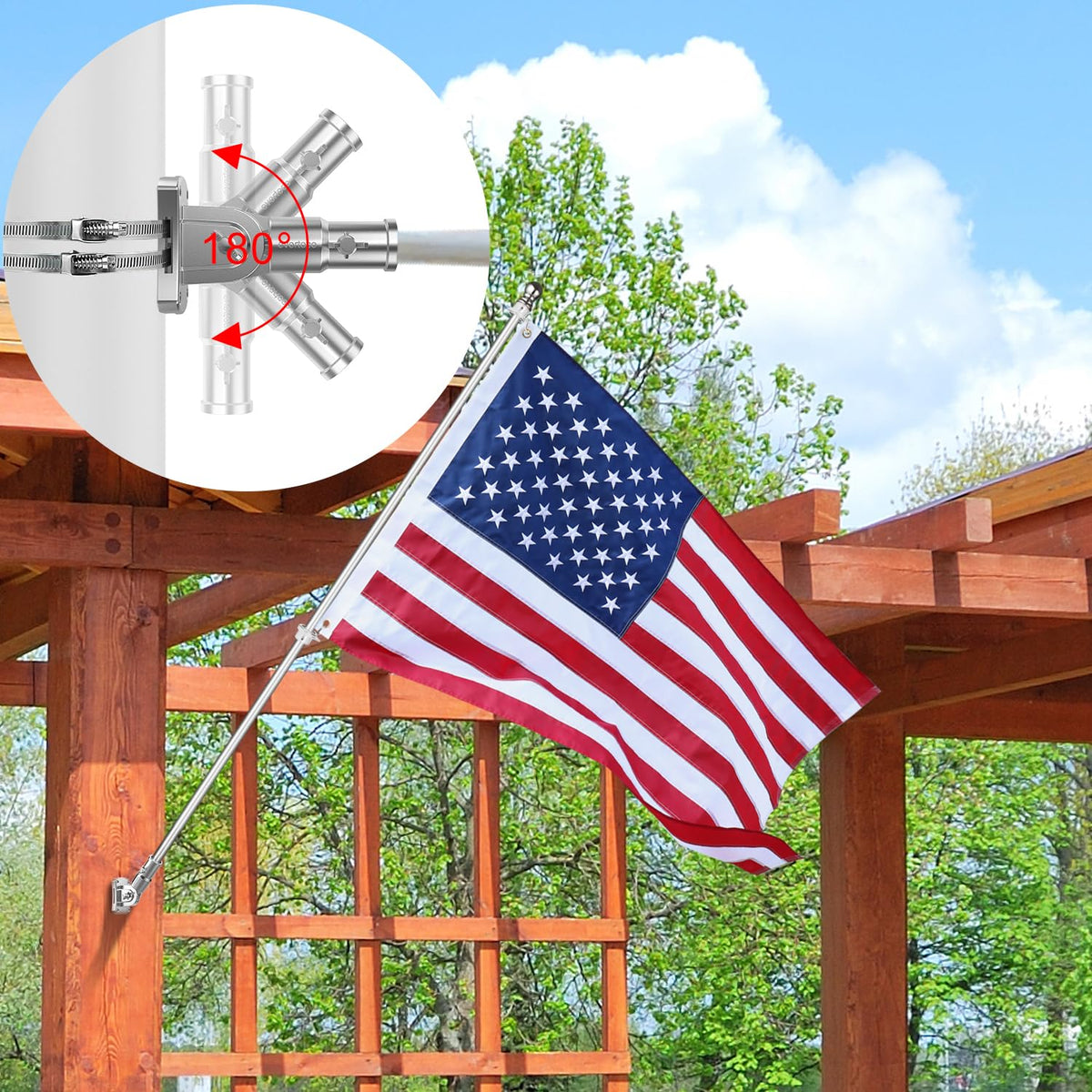 Heavy Duty Stainless Steel Flag Pole Kit A5555