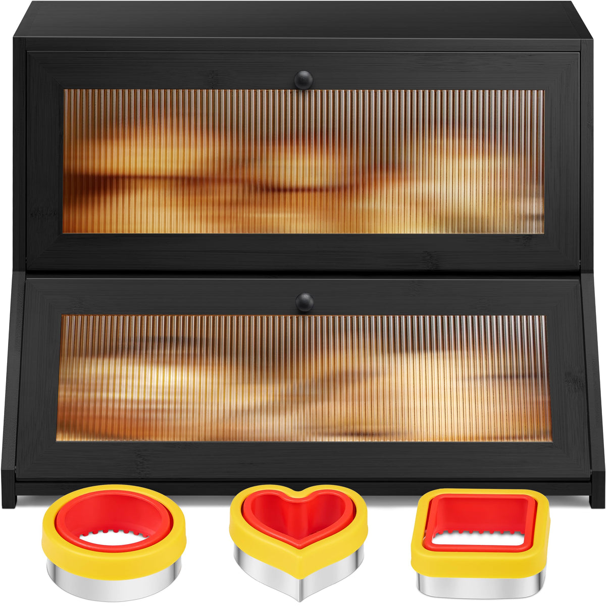 Black Bamboo Bread Box N194691