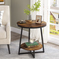 2 Tier Round End Table with Storage Shelf H41168