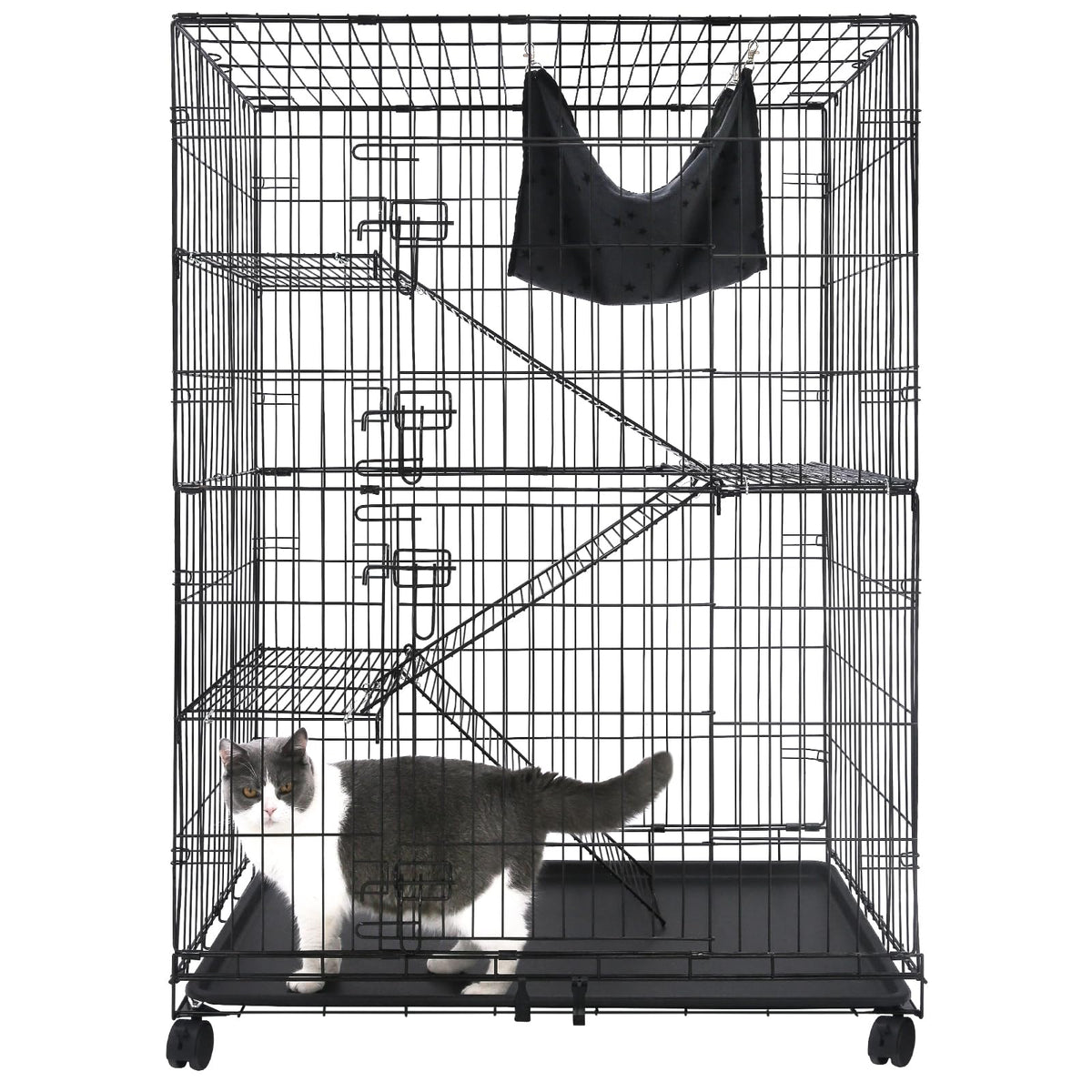 50 Inch 4-Tier Cat Crate with Wheels K97820