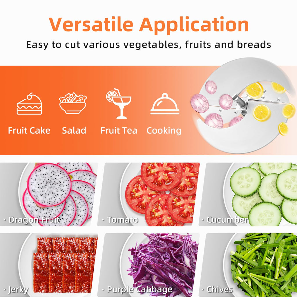Electric Vegetable Slicer, Stainless Steel 2 IN 1 Manual & Electric Food Slicer A7361