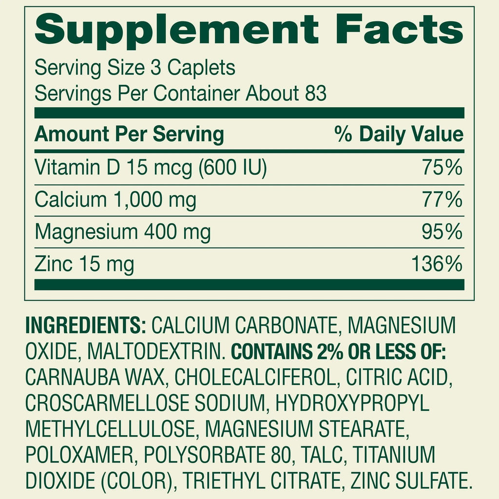 Calcium, Magnesium, Zinc & Vitamin D3 Q49219