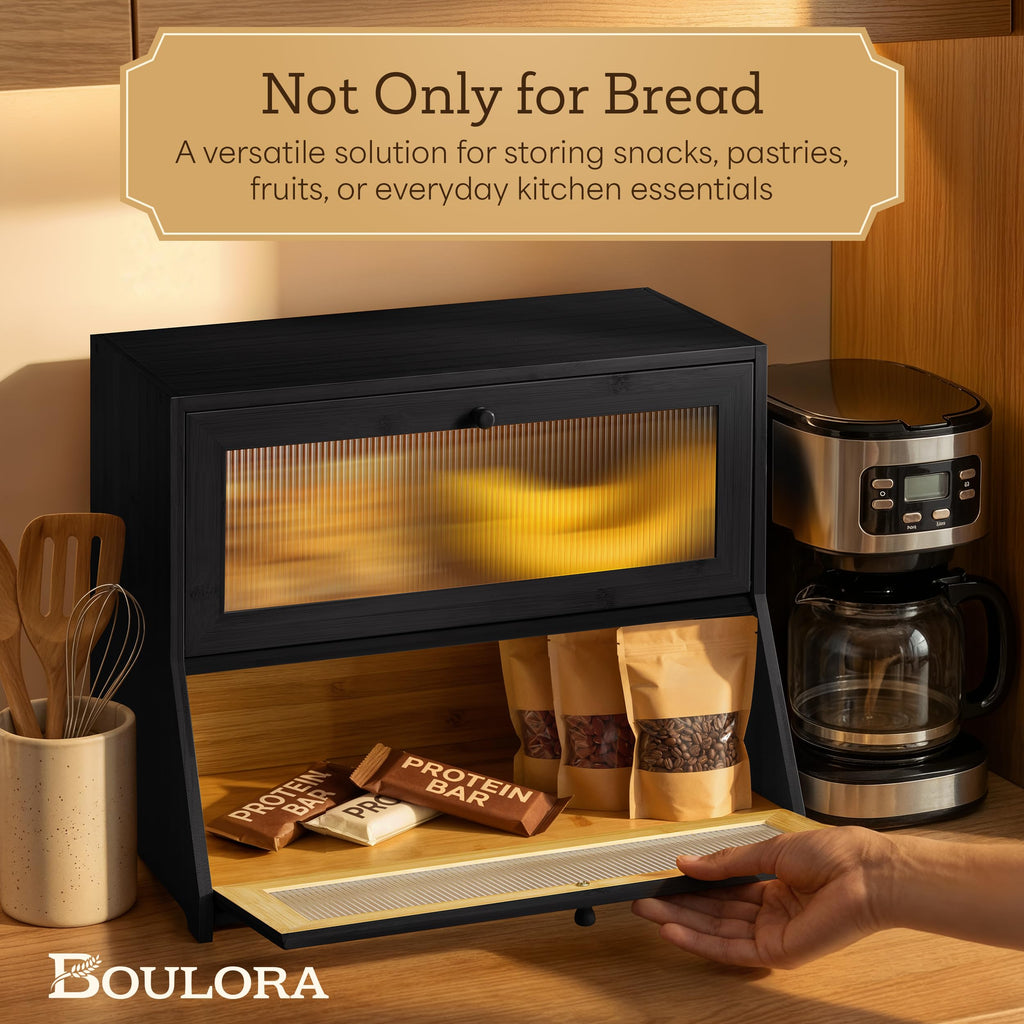 Black Bamboo Bread Box N194691