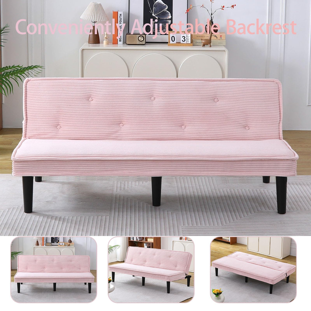 Corduroy Convertible Futon Sofa Bed U316274