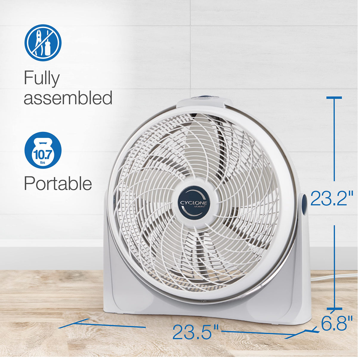 20 Inch 3-Speed Portable Pivoting Floor or Wall Mount Fan P879