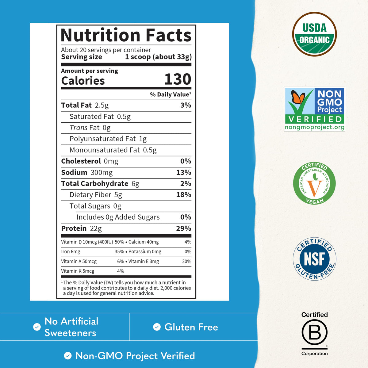 Organic Vegan Vanilla Protein Powder E913571