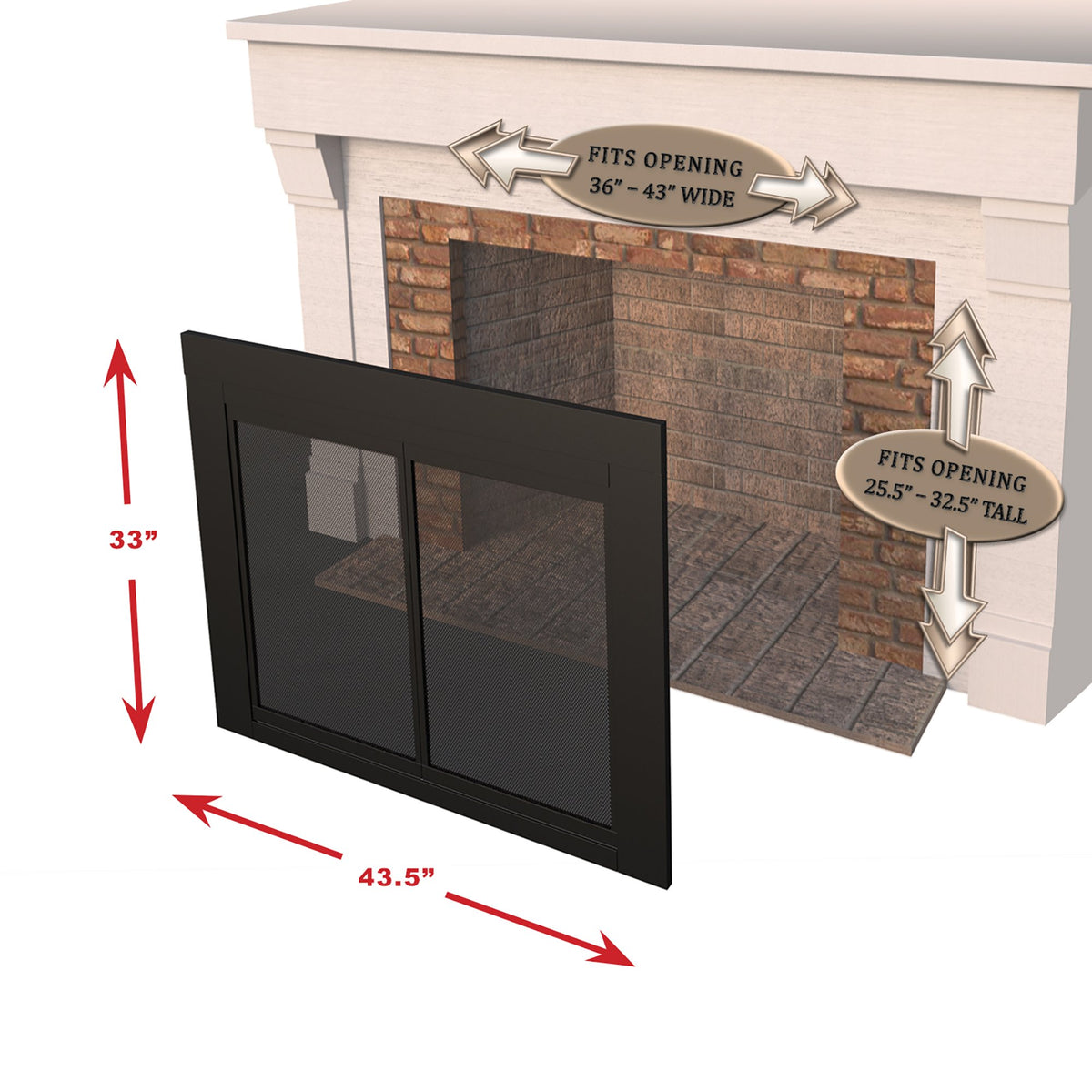 Large Fireplace Glass Door B99086