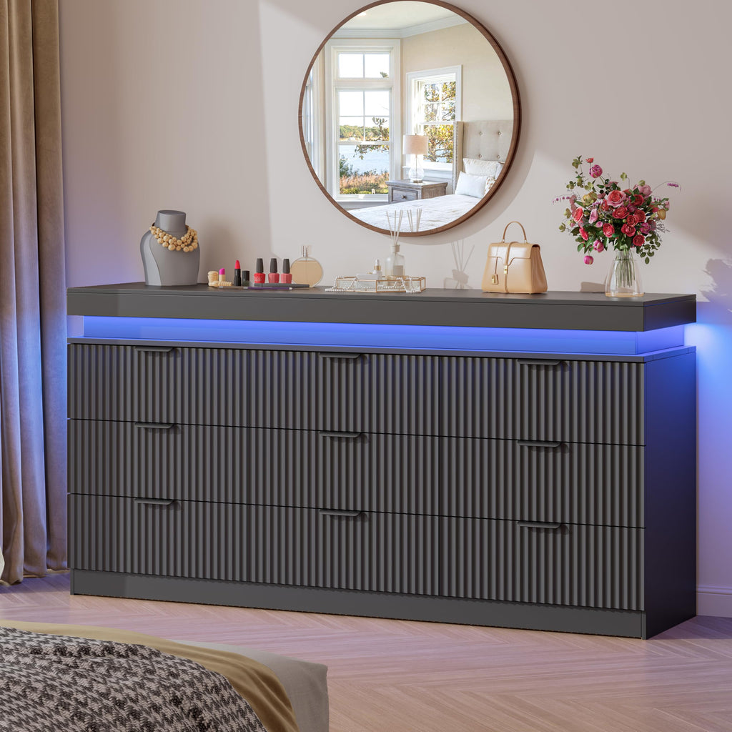 Black 9 Drawer Wood Dresser G20171