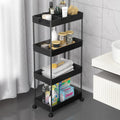 4 Tier Rolling Cart with Wheels and 3 Hanging Baskets L17920