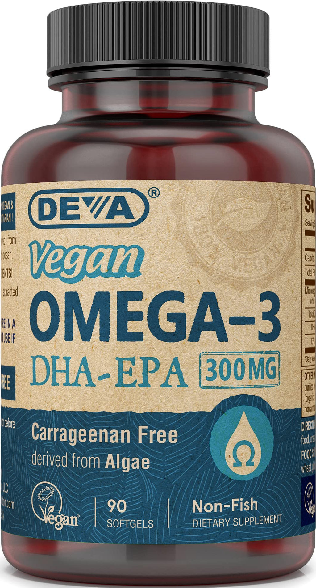 Vegan Omega-3 DHA EPA 300 mg 90 Softgels B833