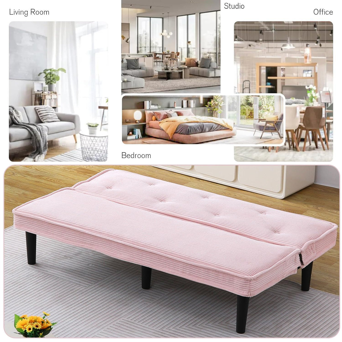 Corduroy Convertible Futon Sofa Bed U316274