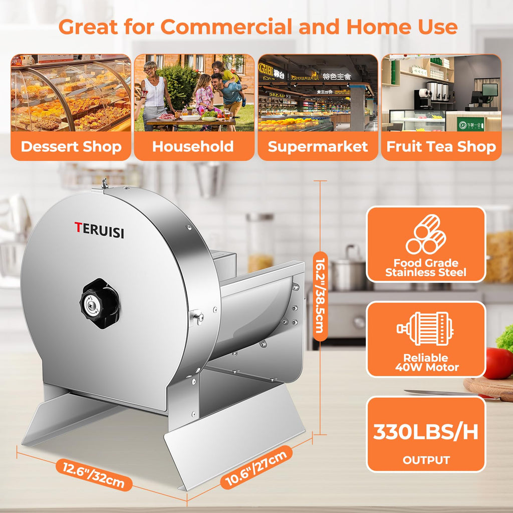 Electric Vegetable Slicer, Stainless Steel 2 IN 1 Manual & Electric Food Slicer A7361