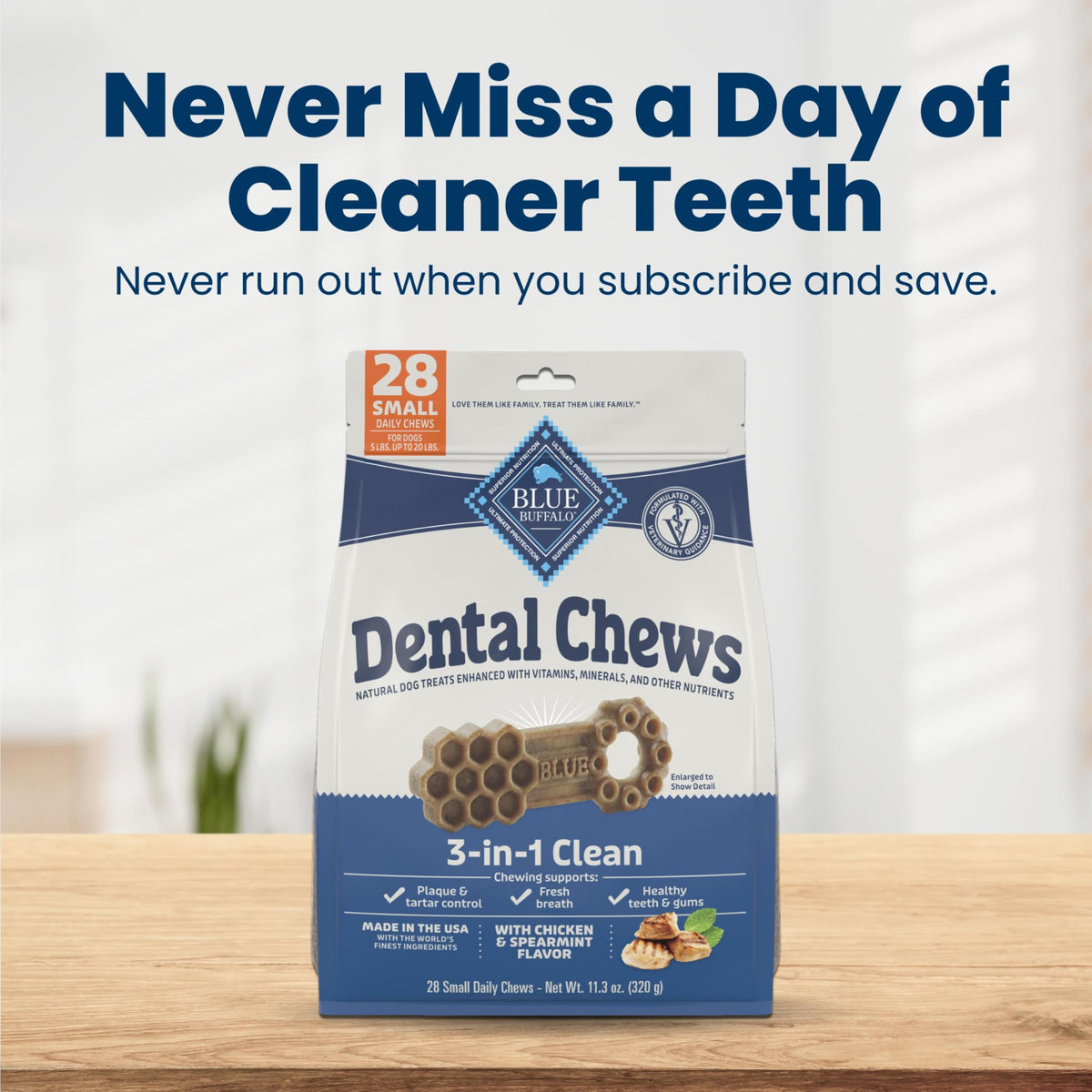 Chicken & Spearmint Small Dental Chews, 11.3 oz, 28 ct O6635