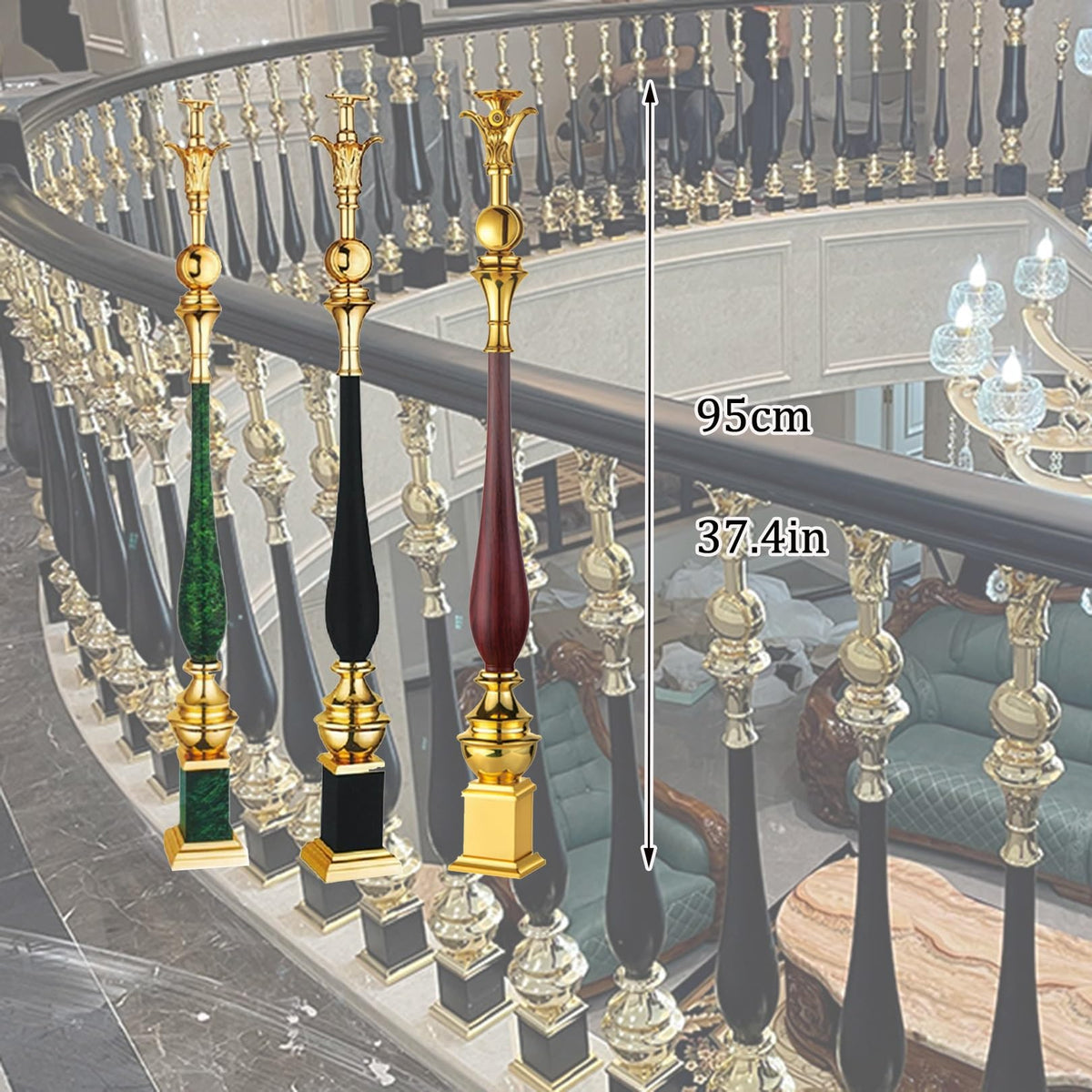 Black 6 Pack Aluminum Alloy Baluster Spindles V251