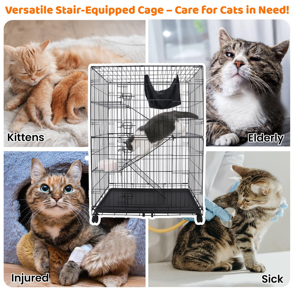 50 Inch 4-Tier Cat Crate with Wheels K97820