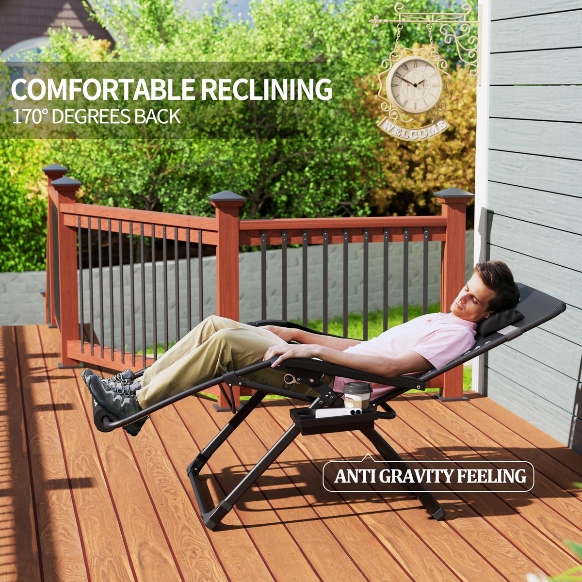 Oversized Zero Gravity Reclining Chair with Cushion T587