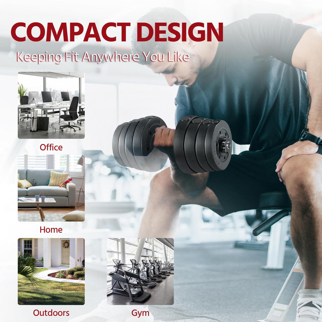 Adjustable Dumbbell Set with Spinlock Collars V25392