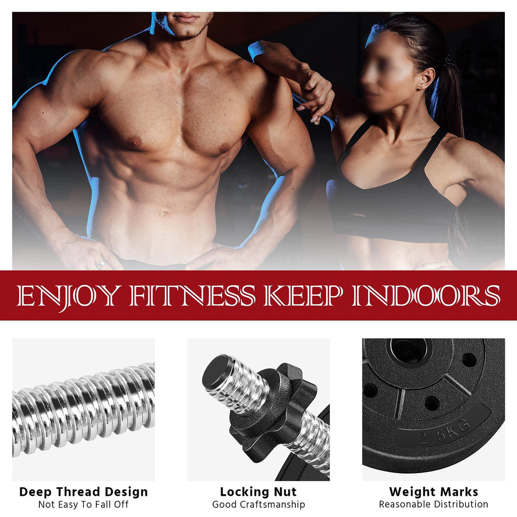 Adjustable Dumbbell Set with Spinlock Collars V25392