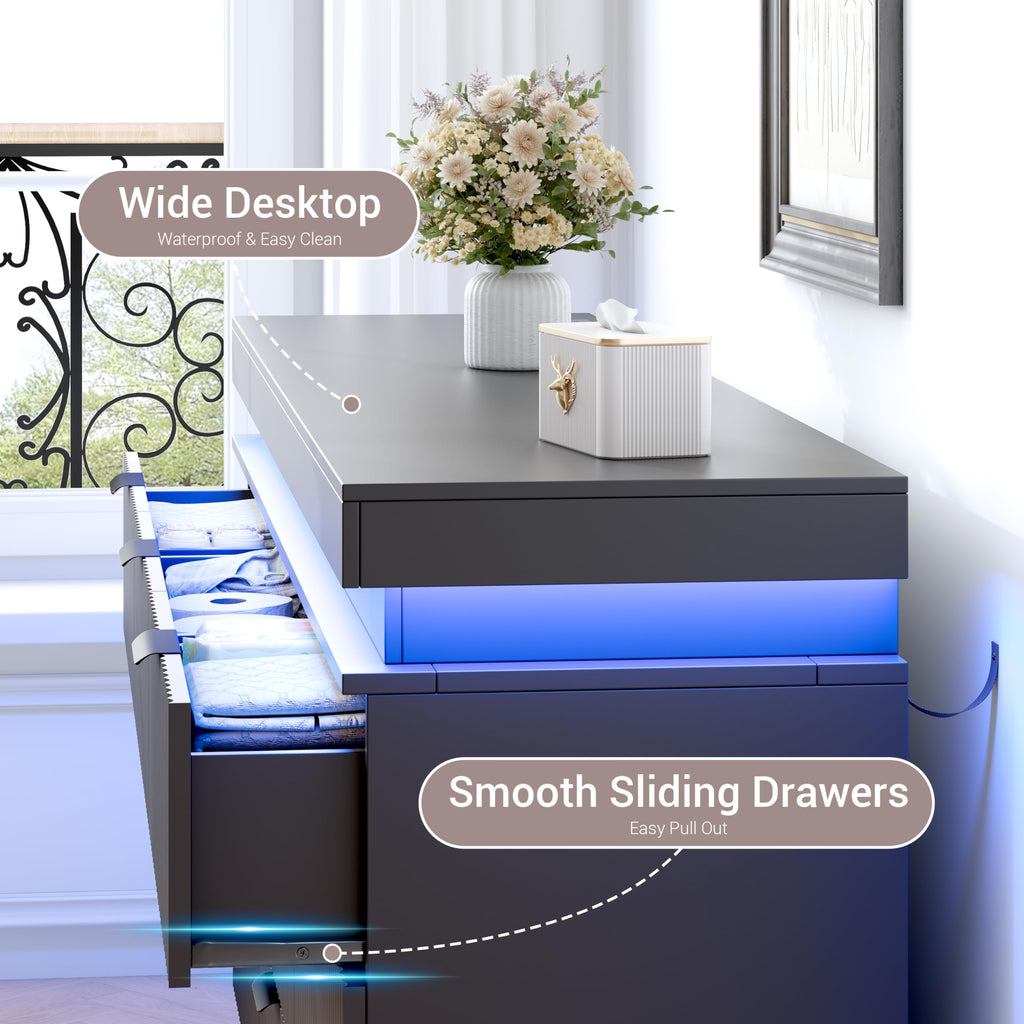Black 9 Drawer Wood Dresser G20171