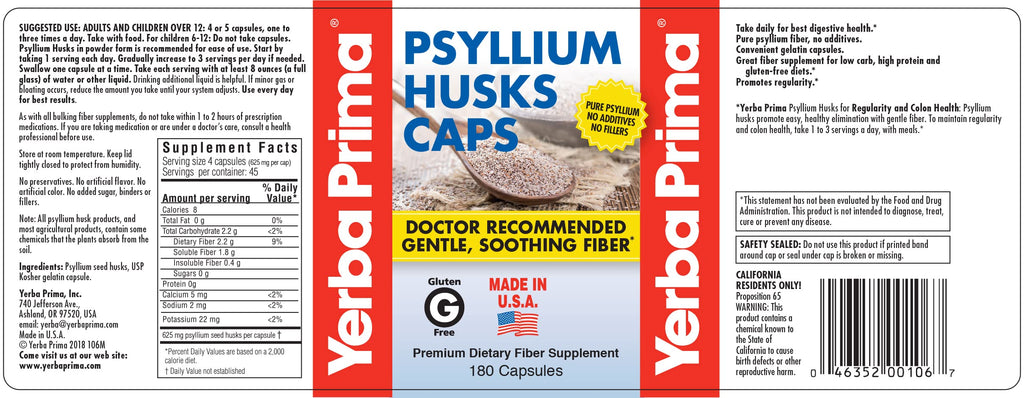 Psyllium Husks Caps 180 Capsules Pack of 2 V9412