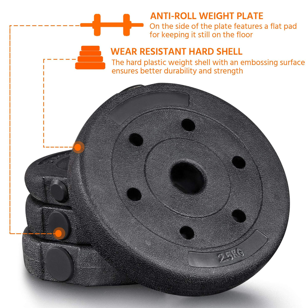 Adjustable Dumbbell Set with Spinlock Collars V25392