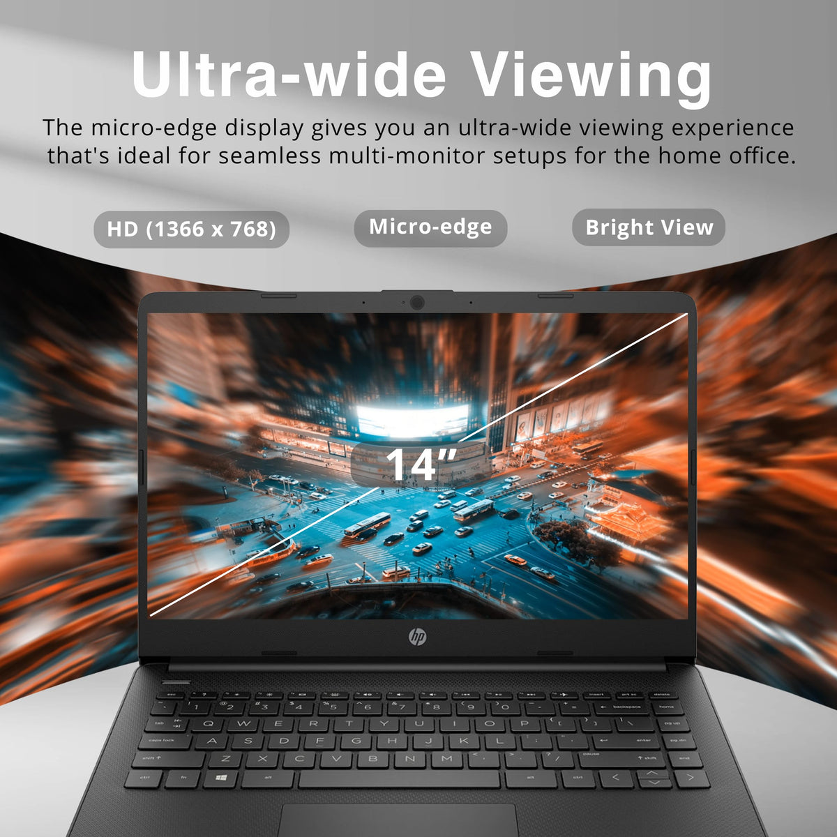 14-inch Laptop, Intel Celeron N4000, 4 GB RAM, 64 GB eMMC, Jet Black G19576
