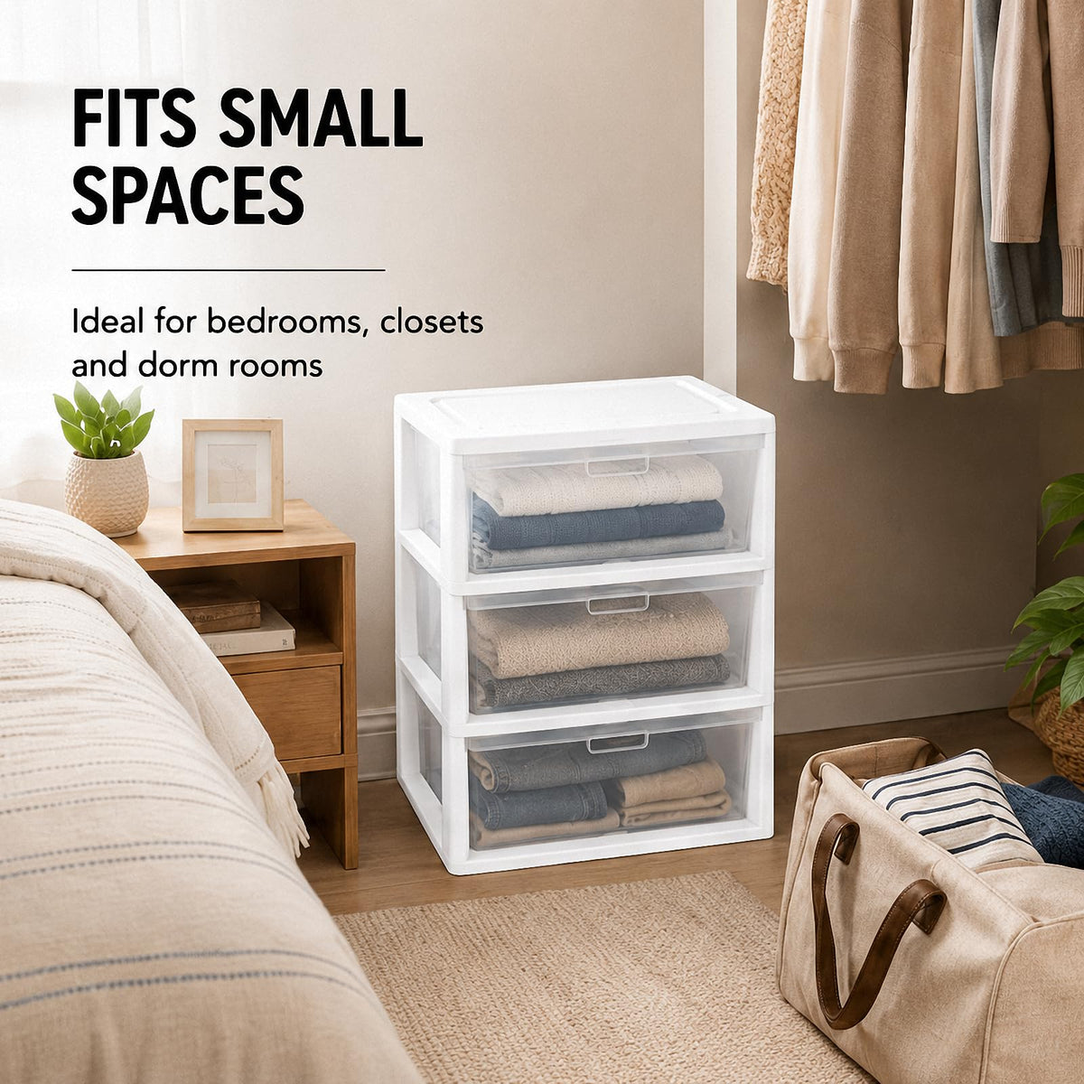 3 Drawer Clear Plastic Storage Organizer O58507