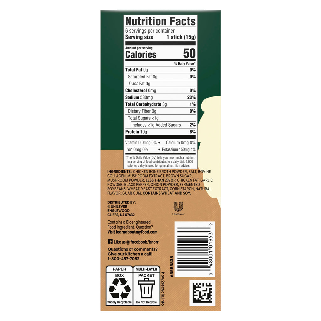 Mushroom Chicken Bone Broth 6 Count Powder Mix Packets V459670