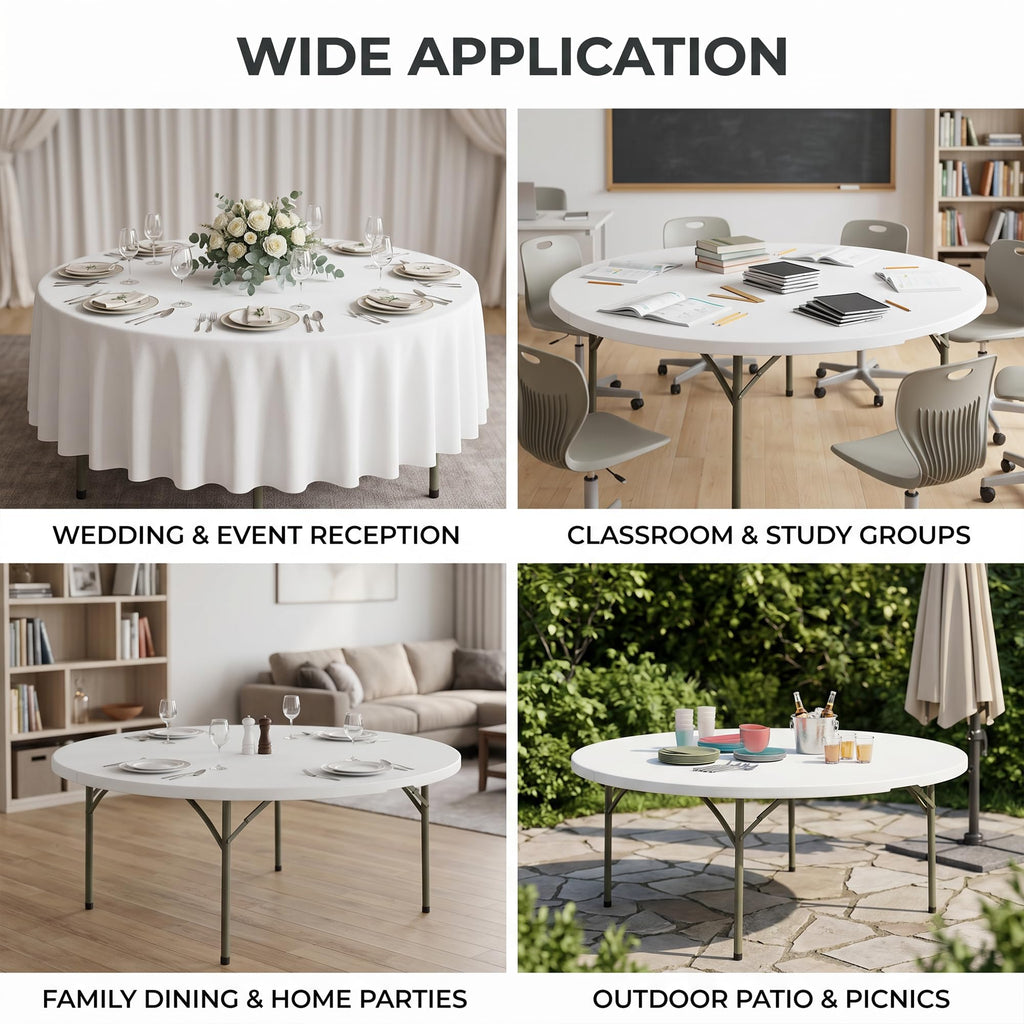 72-Inch Round Plastic Folding Tables 9-Pack M41256