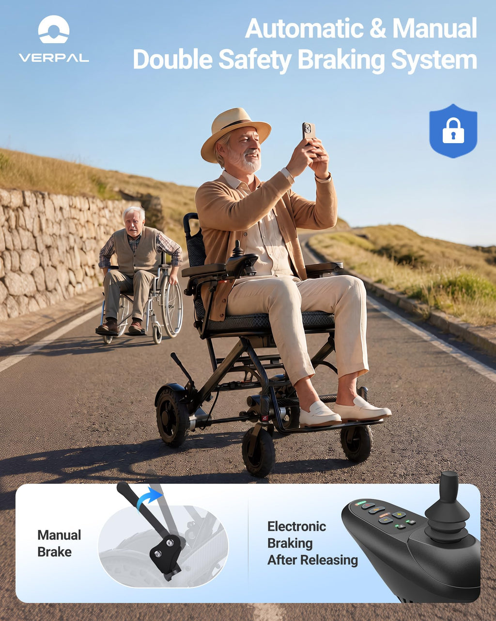 32lbs Foldable Electric Wheelchair 360W Dual Motor 220 lbs Capacity R46537