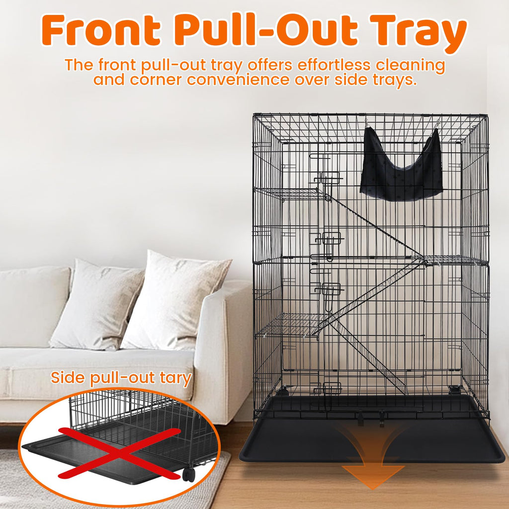50 Inch 4-Tier Cat Crate with Wheels K97820