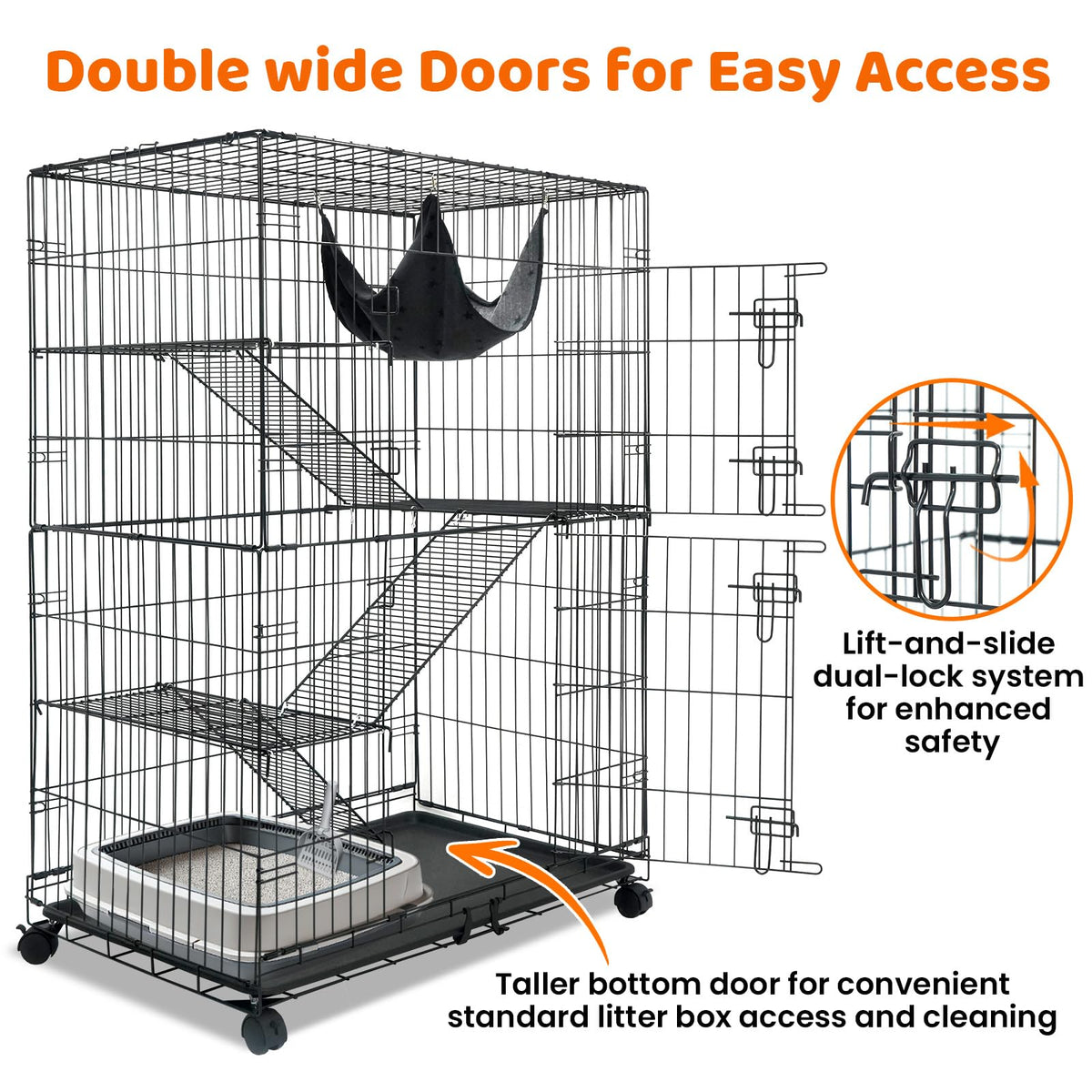 50 Inch 4-Tier Cat Crate with Wheels K97820