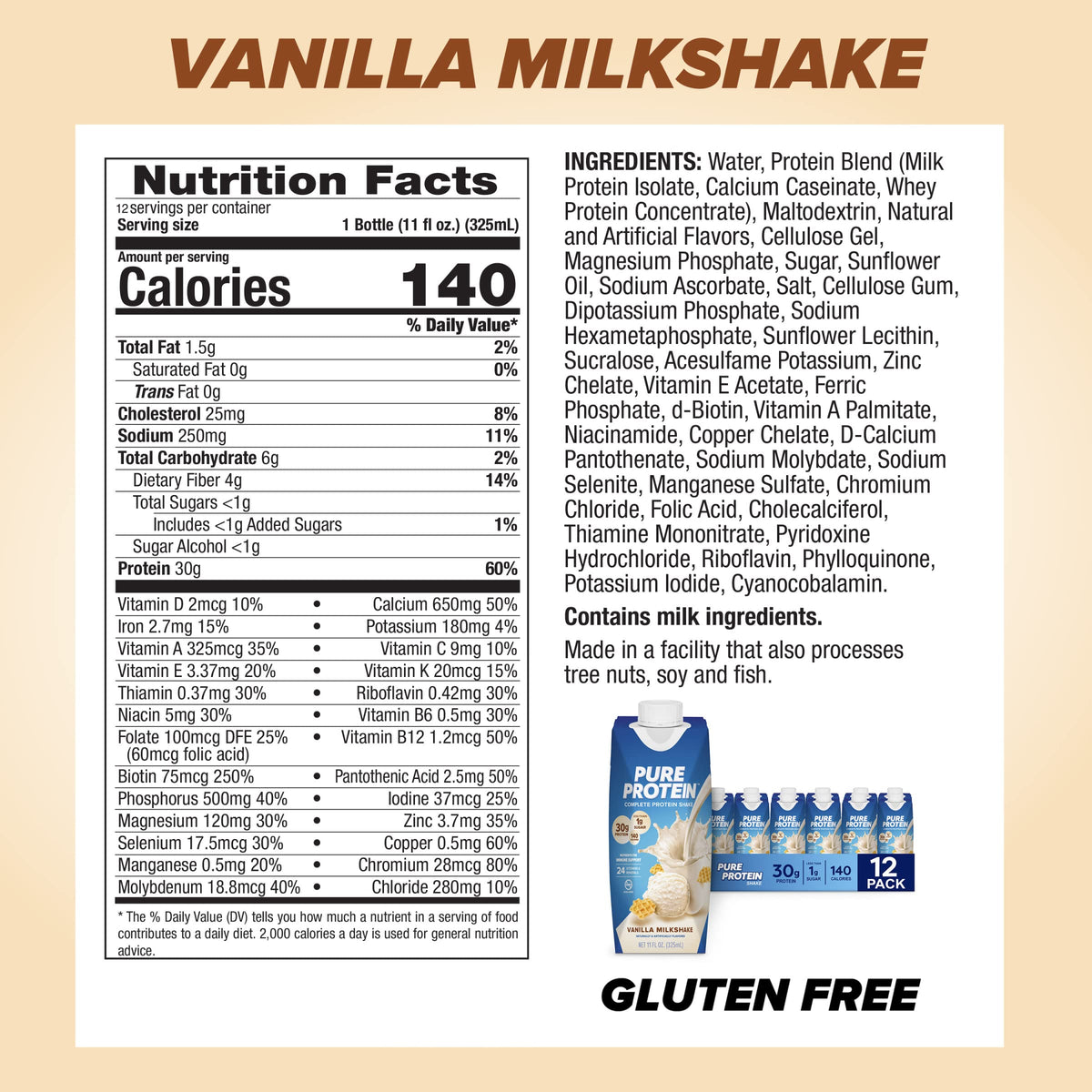 Vanilla Protein Shake, 30g Complete Protein J550