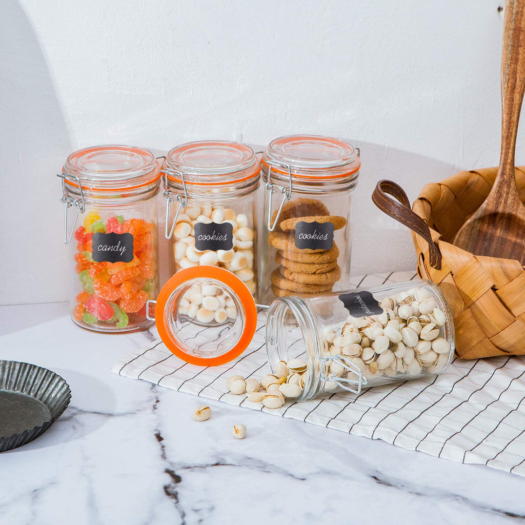 16 oz Glass Airtight Storage Jars, 12 Pack Y701