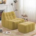 Yellow Memory Foam Bean Bag Chair with Ottoman Q104703