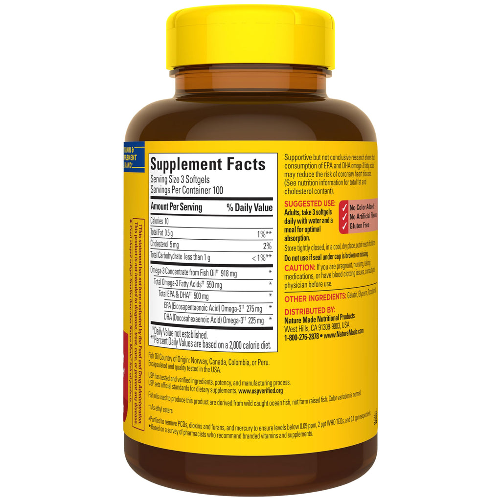 Omega 3 Fish Oil Supplements 550mg 300 Softgels G834