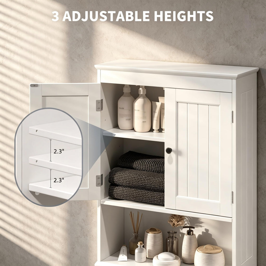 Over The Toilet Storage Cabinet with Open Shelf White Z225