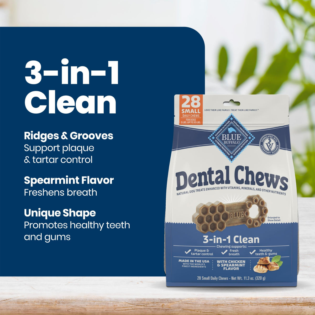 Chicken & Spearmint Small Dental Chews, 11.3 oz, 28 ct O6635