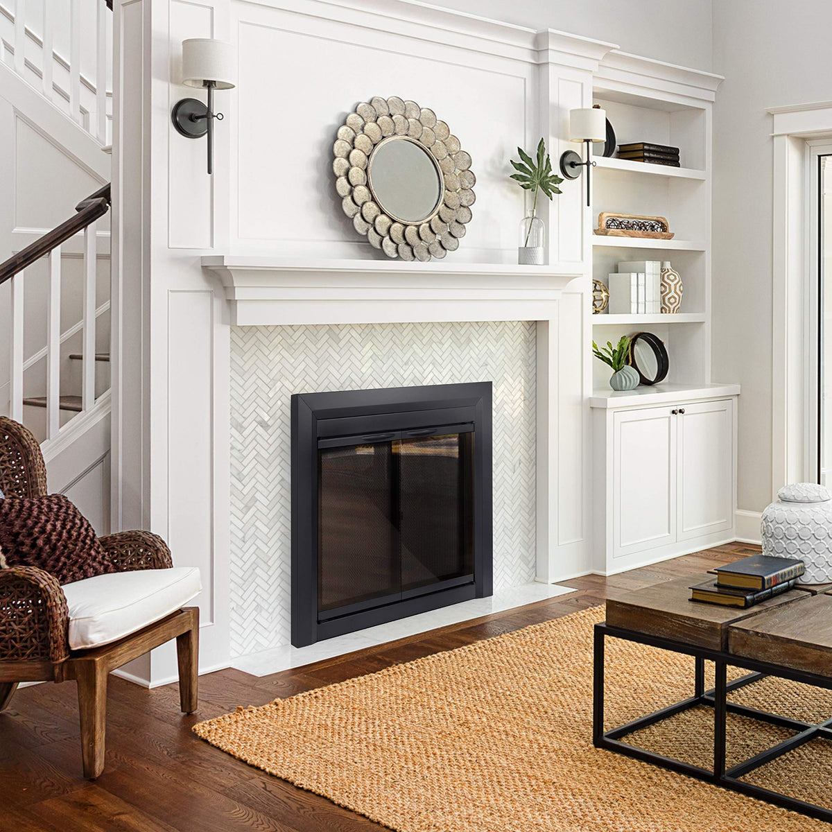 Large Fireplace Glass Door B99086