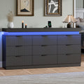 Black 9 Drawer Wood Dresser G20171