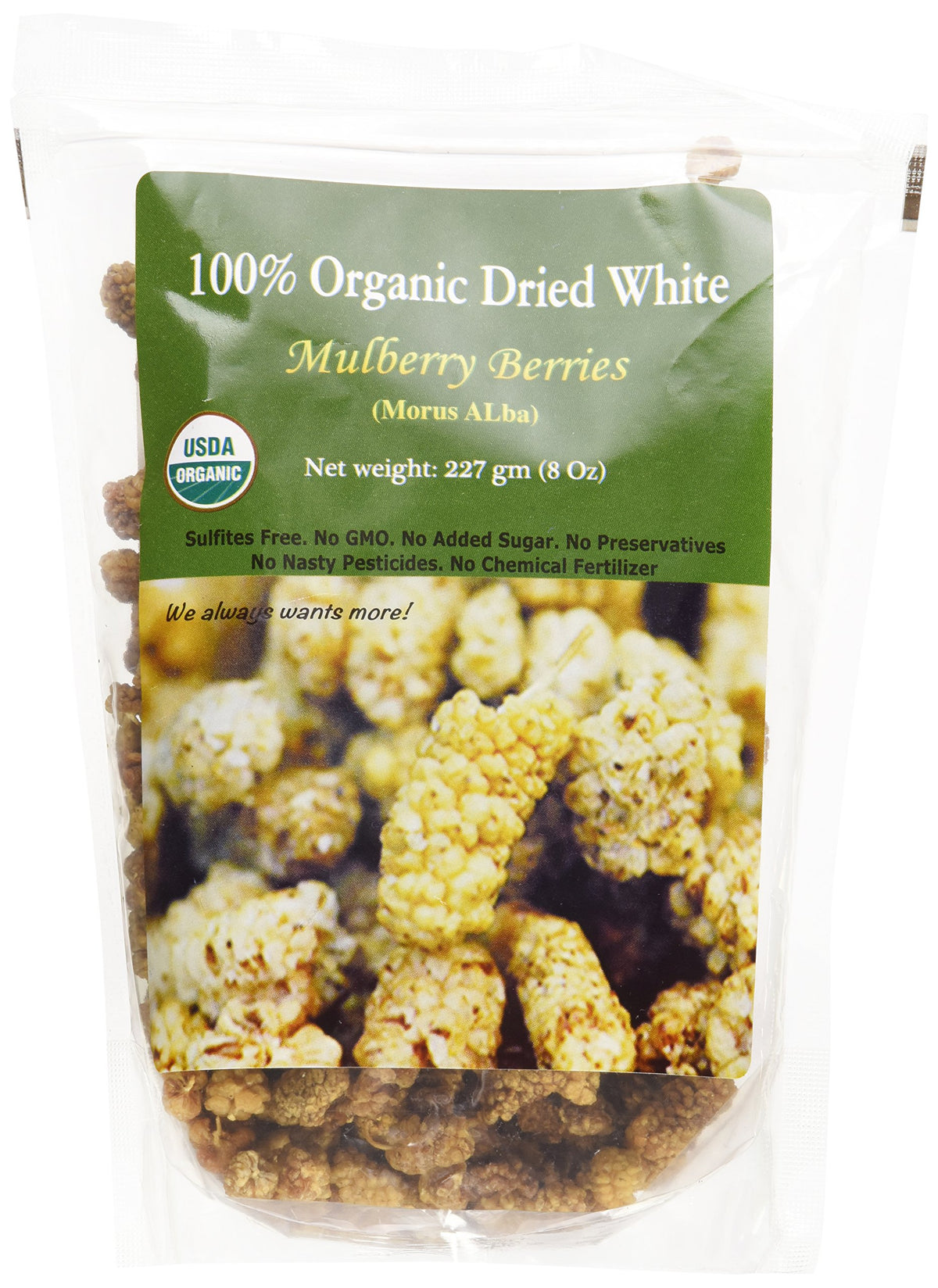 Organic Dried Mulberries 8 Oz N706